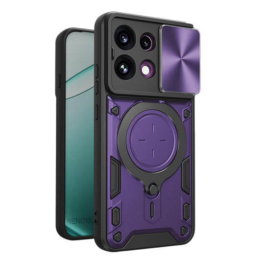 Hoes voor Oppo Reno16 F / Reno16 FS, Techsuit, CamGuard Pro, Paars