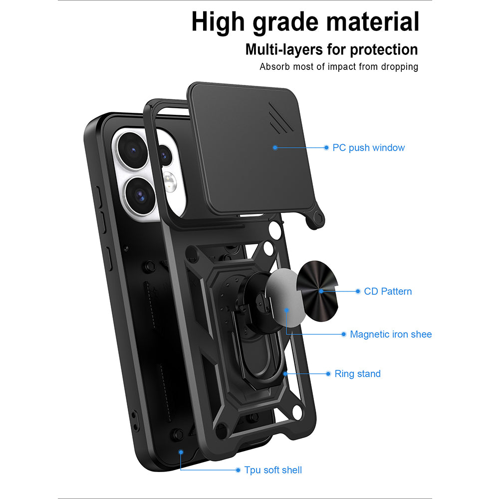 Hoes voor Oppo Reno16 / Reno16 Pro, Techsuit, CamShield, Zwart