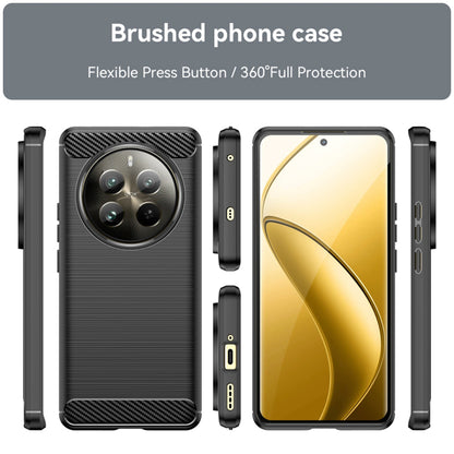 Hoes voor Realme 12 Pro / 12 Pro+, Techsuit, Carbon, Zwart