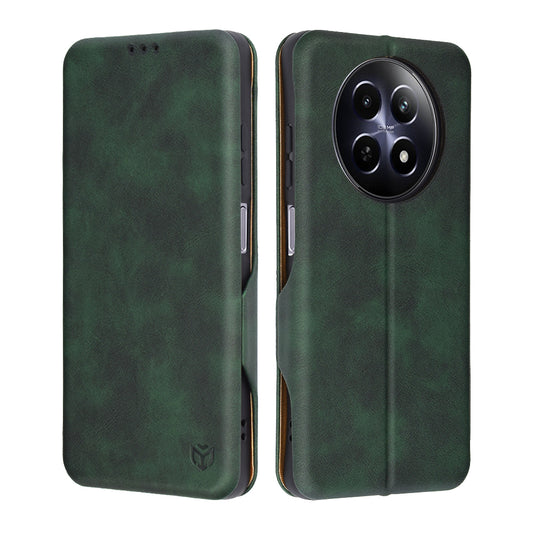 Hoes voor Realme 12x / 12, Techsuit, Safe Wallet Plus, Groen