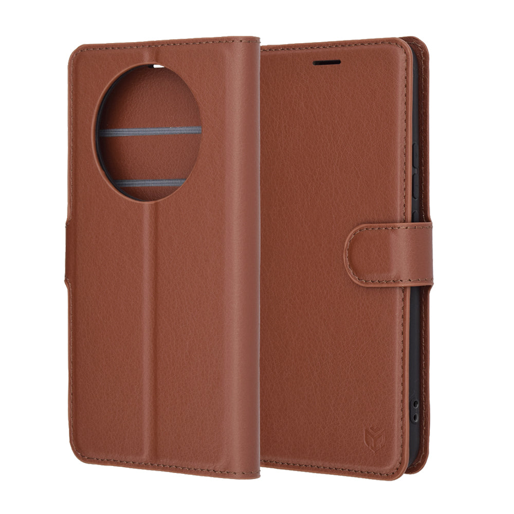 Case for Realme 14 Pro+, Techsuit, Leather Folio, Brown