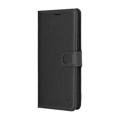 Hoes voor Realme 14 Pro+, Techsuit, Leather Folio, Zwart