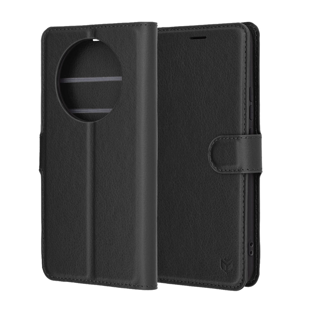 Hoes voor Realme 14 Pro+, Techsuit, Leather Folio, Zwart