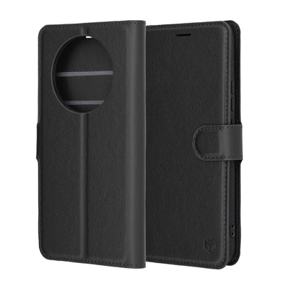 Hoes voor Realme 14 Pro+, Techsuit, Leather Folio, Zwart