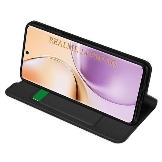 Hoes voor Realme 14 Pro, Techsuit, Magskin Book, Zwart
