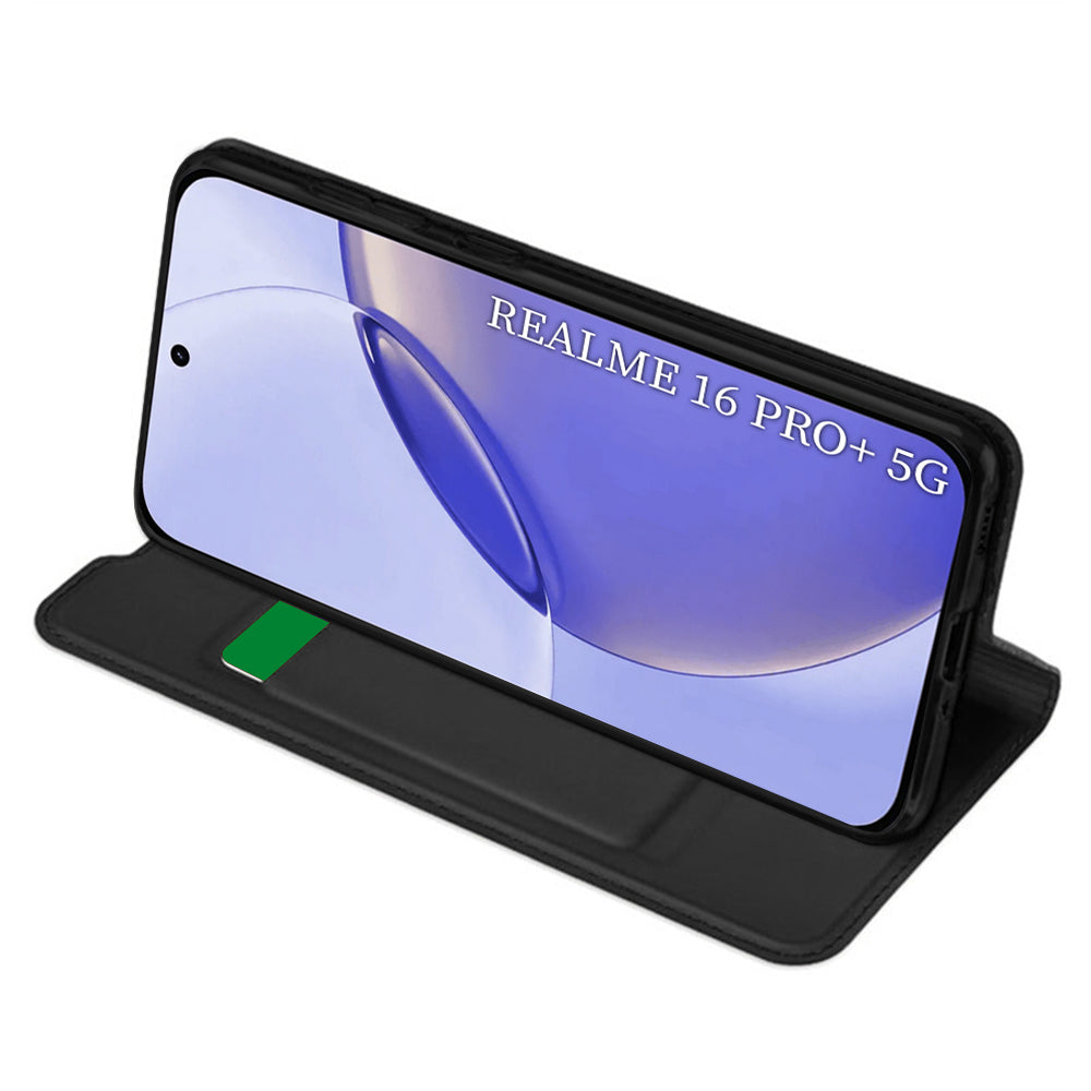 Hoes voor Realme 16 Pro, Techsuit, Magskin Book, Zwart