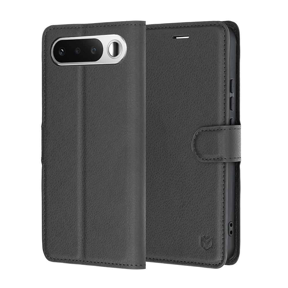 Hoes voor Realme 16, Techsuit, Leather Folio, Zwart