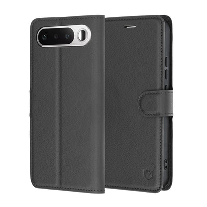 Hoes voor Realme 16, Techsuit, Leather Folio, Zwart
