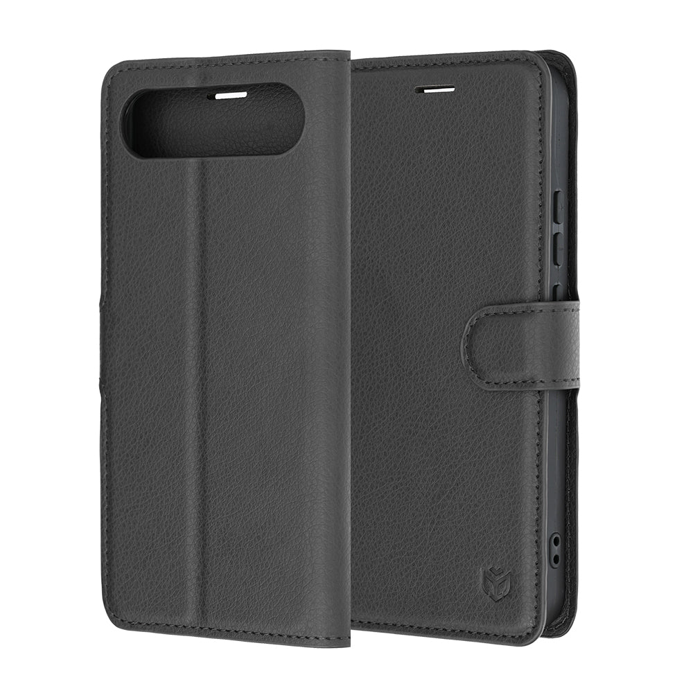 Hoes voor Realme 16, Techsuit, Leather Folio, Zwart