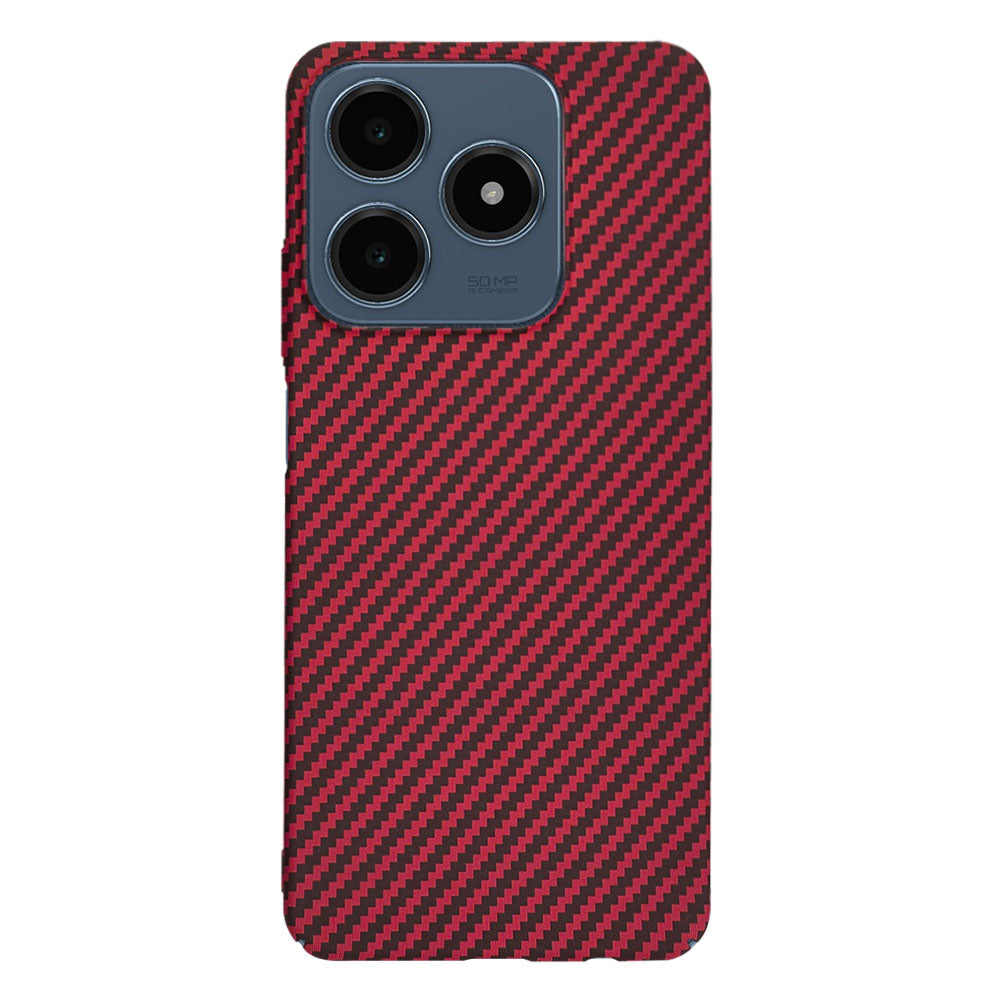 Hoes voor Realme C63 / C61, Techsuit, Carbonite FiberShell, Rood