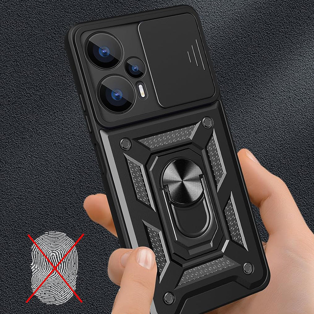 Hoes voor Realme GT 6T / GT 6, Techsuit, CamShield, Zwart