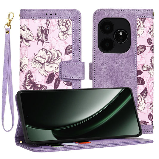 Hoesje voor Realme GT 6T / GT 6, Techsuit, FlipCraft, Paars