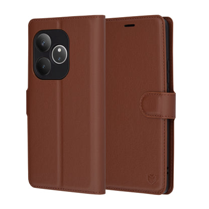 Hoes voor Realme GT 6T / GT 6, Techsuit, Leather Folio, Bruin