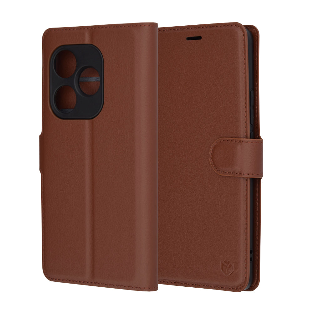 Hoes voor Realme GT 6T / GT 6, Techsuit, Leather Folio, Bruin