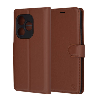 Hoes voor Realme GT 6T / GT 6, Techsuit, Leather Folio, Bruin
