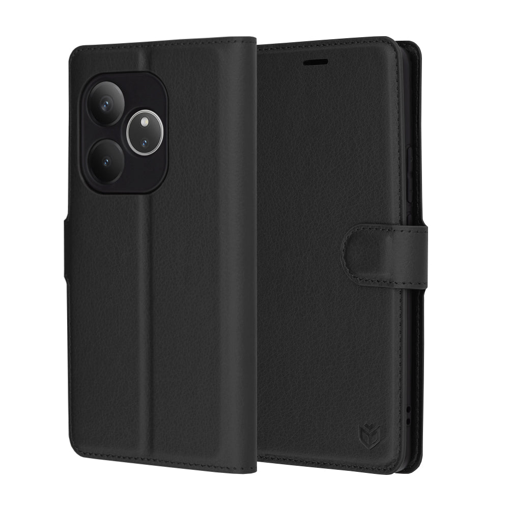 Hoes voor Realme GT 6T / GT 6, Techsuit, Leather Folio, Zwart