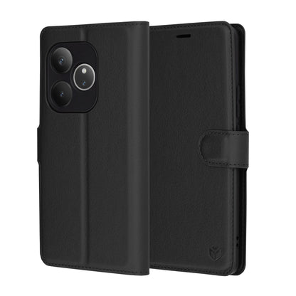 Hoes voor Realme GT 6T / GT 6, Techsuit, Leather Folio, Zwart