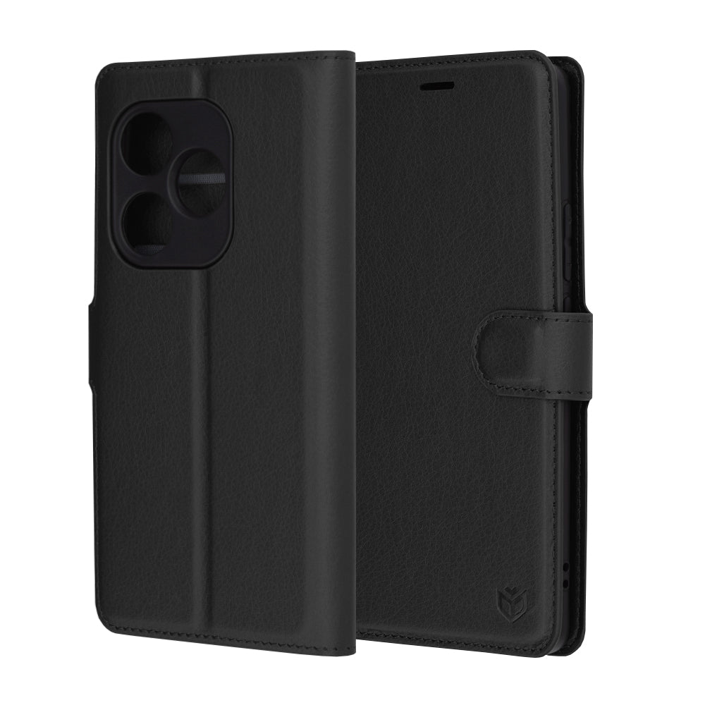 Hoes voor Realme GT 6T / GT 6, Techsuit, Leather Folio, Zwart