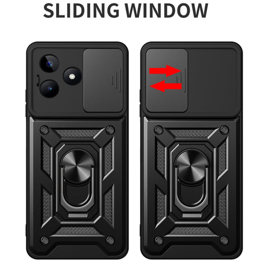 Hoes voor Realme Note 50 / C51, Techsuit, CamShield, Zwart