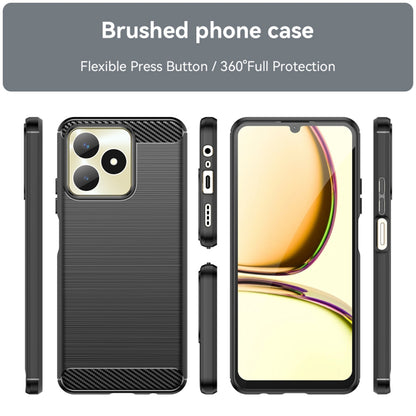 Hoes voor Realme Note 50 / C51, Techsuit, Carbon, Zwart
