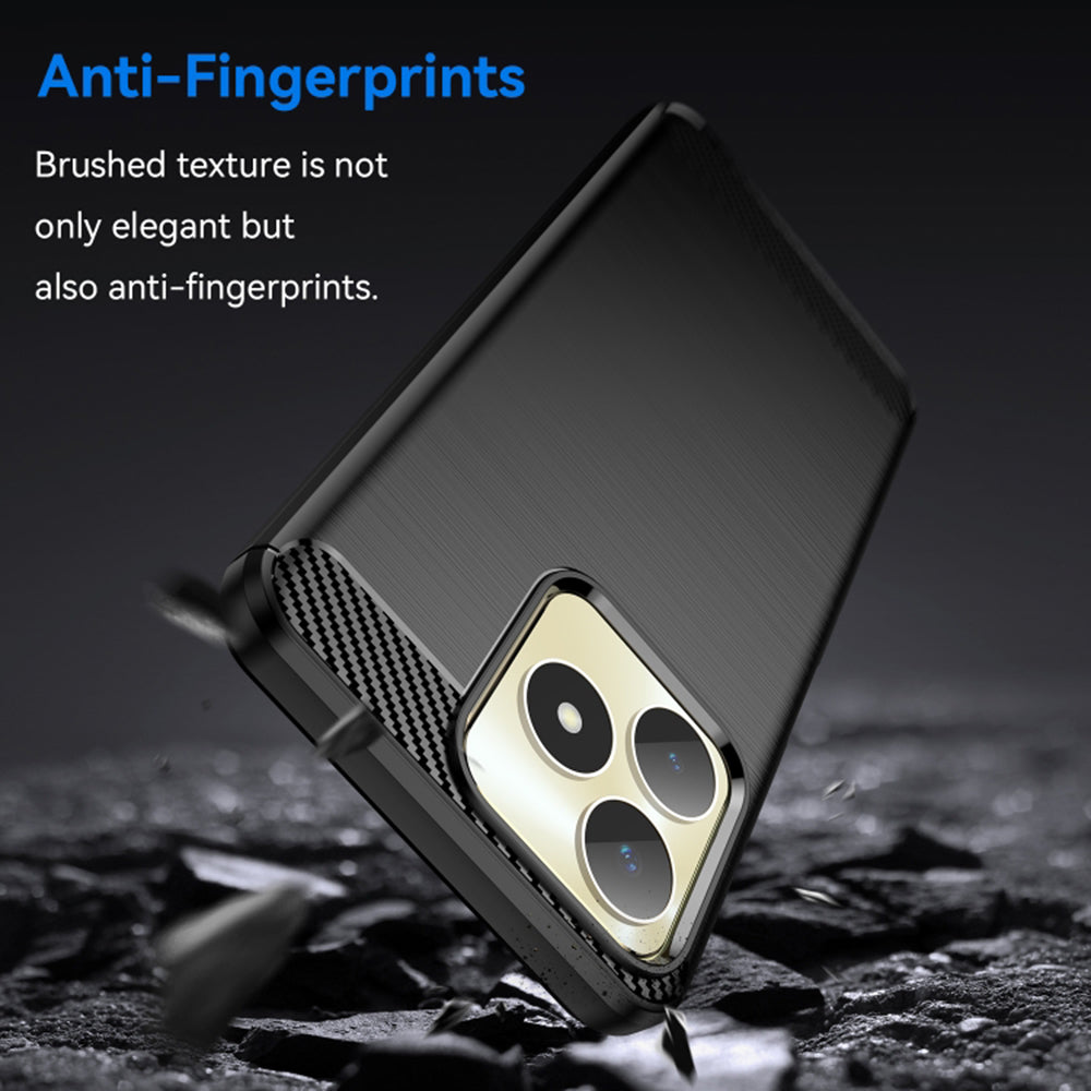 Hoes voor Realme Note 50 / C51, Techsuit, Carbon, Zwart
