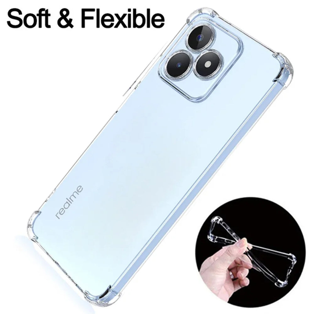 Hoes voor Realme Note 50 / C51, Techsuit, Schokbestendig Helder, Transparant