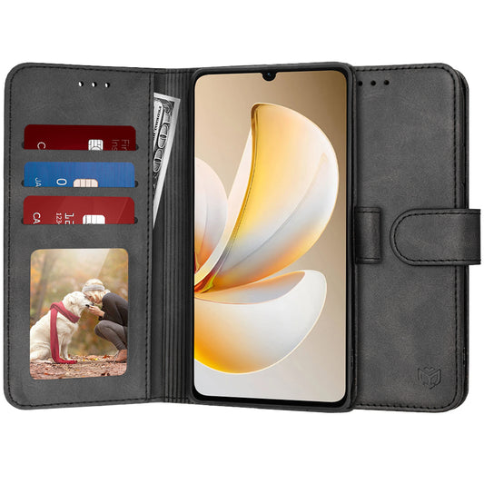 Hoes voor Realme Note 70T, Techsuit, Diary Book, Zwart