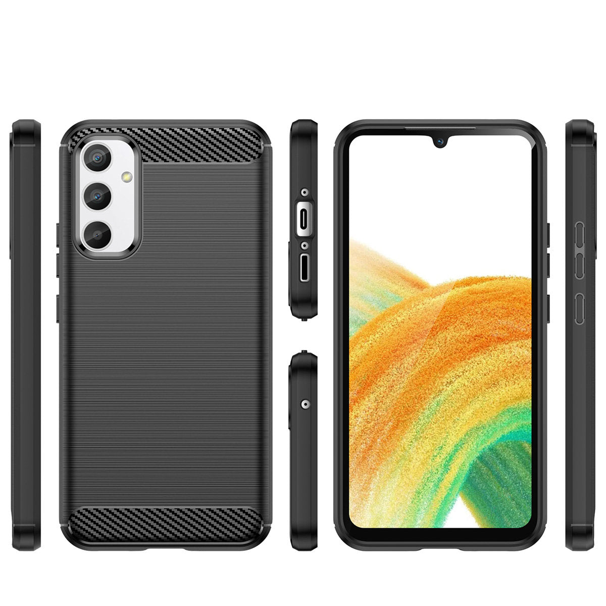 Hoesje voor Samsung Galaxy A34 A346, OEM, Carbon, Zwart