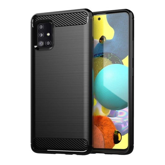 Hoes voor Samsung Galaxy A71 A715, OEM, Carbon, Zwart