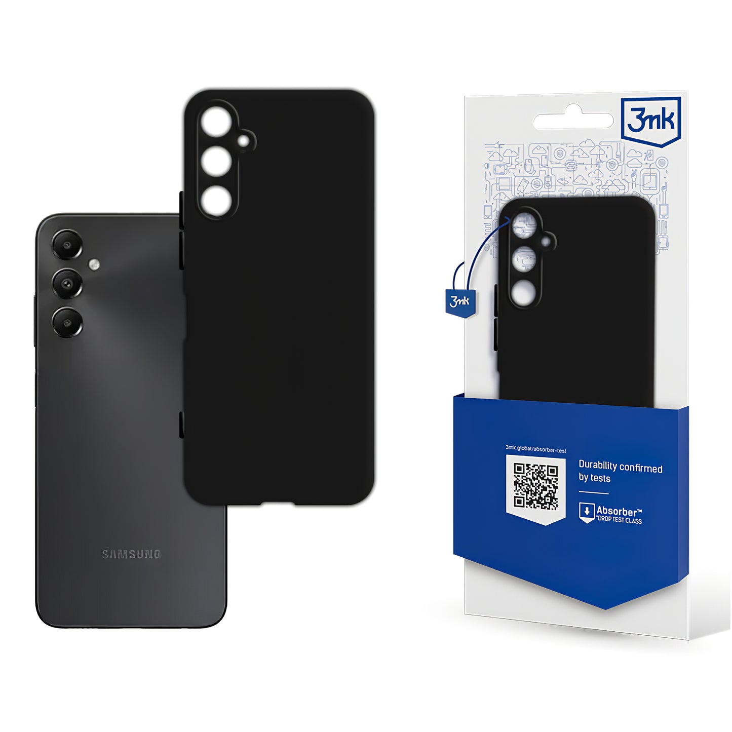 Hoes voor Samsung Galaxy A05s A057, 3MK, Mat Zwart