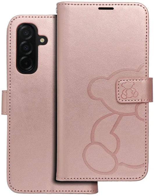 Hoesje voor Samsung Galaxy A26 A266, OEM, MEZZO Teddy Bear, Roze Goud