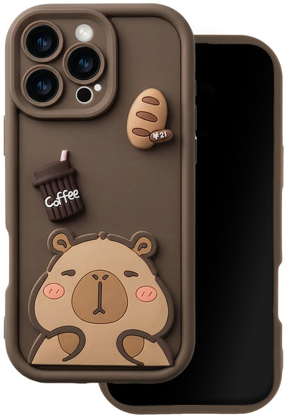 Hoes voor Samsung Galaxy S25 Ultra S938, OEM, Ultra Trendy 3D Capybara, Bruin