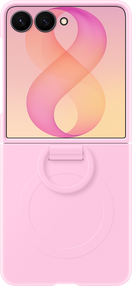 Hoesje voor Samsung Galaxy Z Flip8 F776, Silicone Ring Magnet, Roze EF-EF776CVEGWW