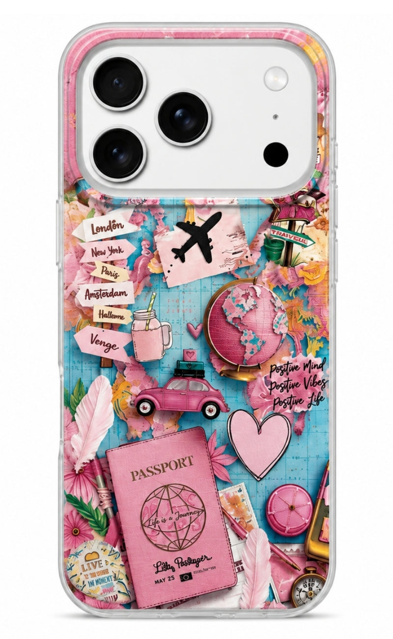 Hoes voor Samsung Galaxy A07 5G A076 / A07 4G A075, Perfect Case, Dreamora Pink Flight, Multicolor