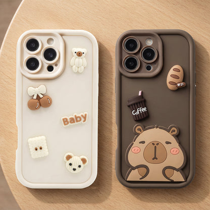 Hoes voor Samsung Galaxy S25 Ultra S938, OEM, Ultra Trendy 3D Capybara, Bruin