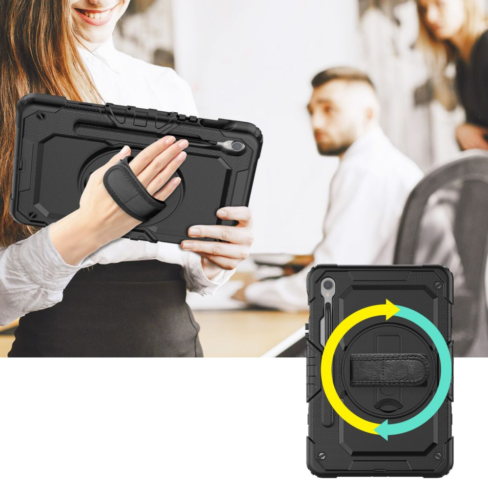 Hoes voor Samsung Galaxy Tab S10 Lite / Tab S10 FE / Tab S9 FE / Tab S9, Tech-Protect, Solid360, Zwart