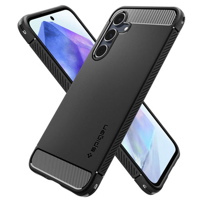 Hoesje voor Samsung Galaxy A55 5G A556, Spigen, Rugged Armour, zwart ACS07500 