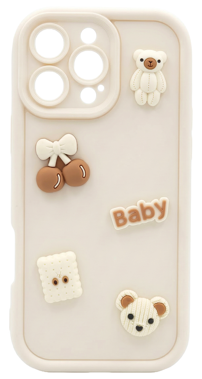 Hoesje voor Samsung Galaxy S26 Ultra S948, OEM, Ultra Trendy 3D Bear, Beige