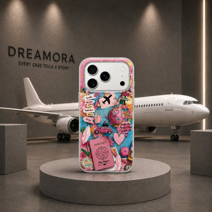 Hoes voor Samsung Galaxy A07 5G A076 / A07 4G A075, Perfect Case, Dreamora Pink Flight, Multicolor