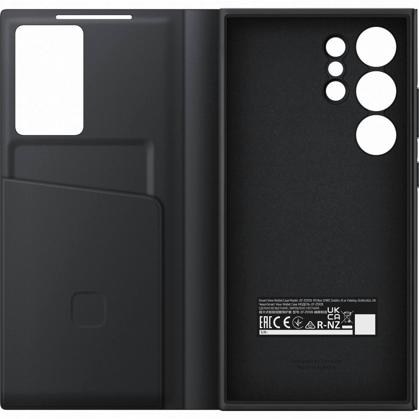 Case for Samsung Galaxy S24 Ultra S928, S-View Wallet, Black EF-ZS928CBEGWW