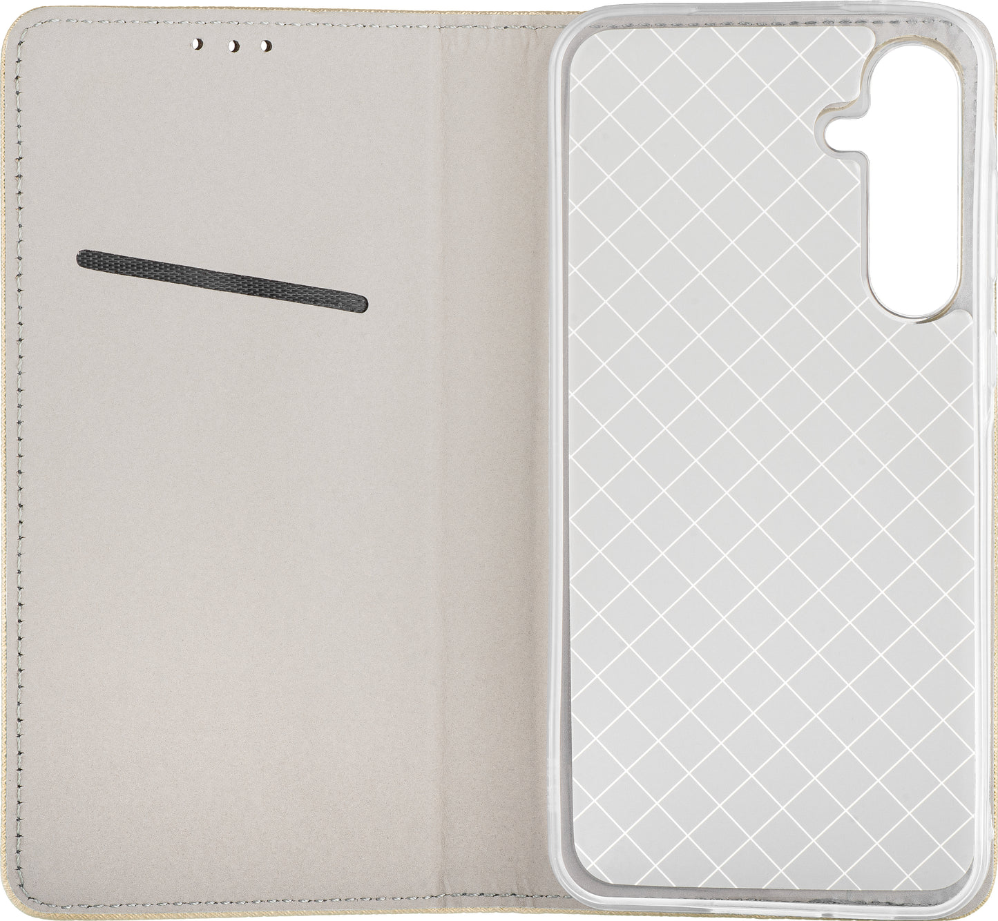 Hoes voor Samsung Galaxy A16 5G A166 / A16 4G A165, OEM, Slimme Magneet, Goudkleurig