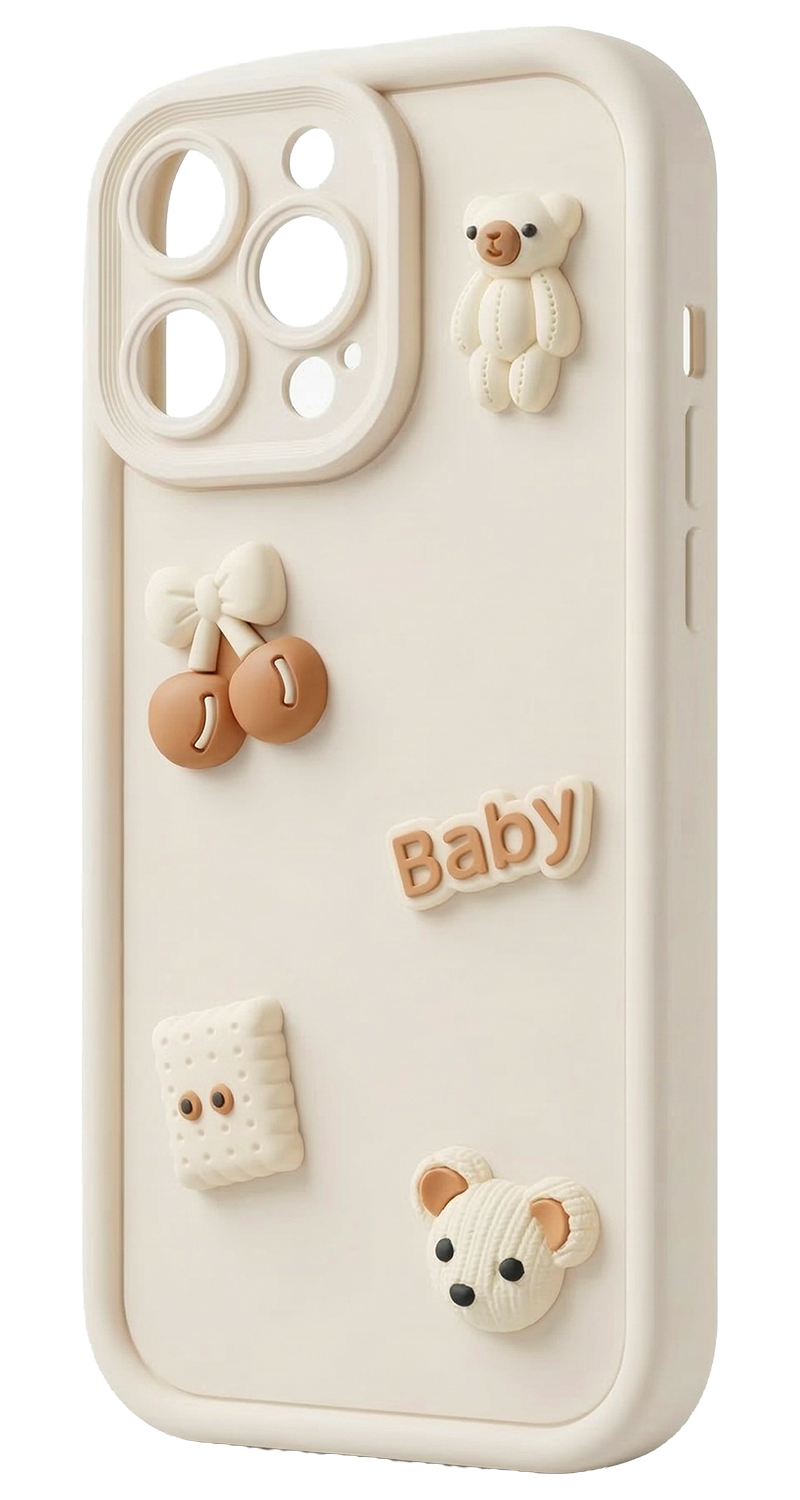 Case for Samsung Galaxy A56 A566 / A36 A366, OEM, Ultra Trendy 3D Bear, Beige