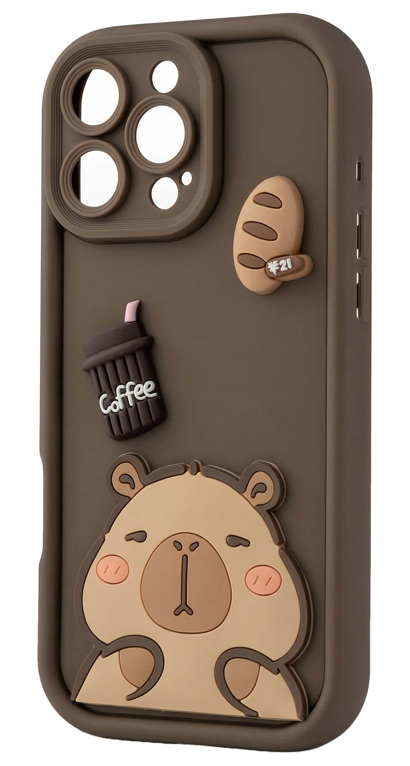 Hoes voor Samsung Galaxy S25 Ultra S938, OEM, Ultra Trendy 3D Capybara, Bruin