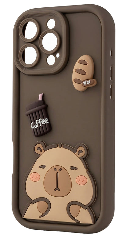 Hoes voor Samsung Galaxy S25 Ultra S938, OEM, Ultra Trendy 3D Capybara, Bruin