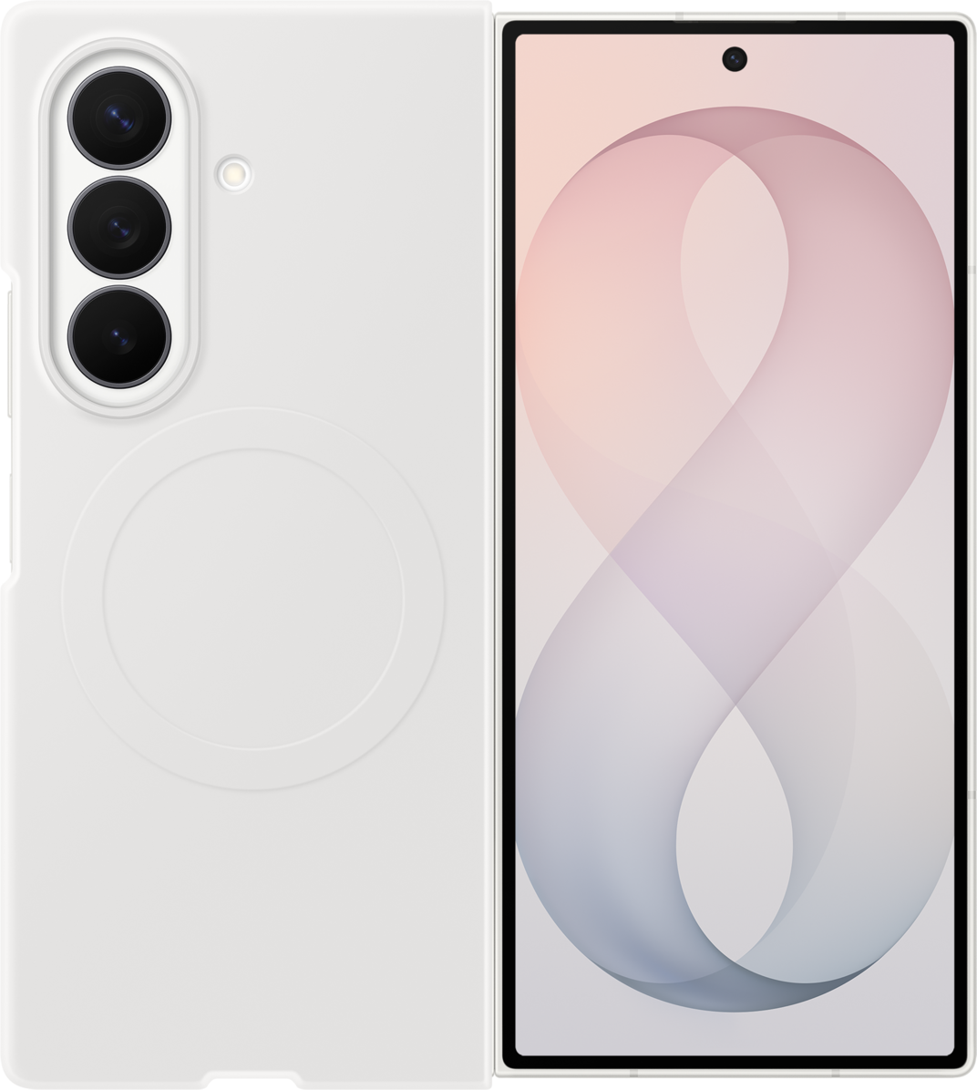 Hoes voor Samsung Galaxy Z Fold8 Ultra F976, Silicone Magnet Case, Wit EF-EF976CWEGWW