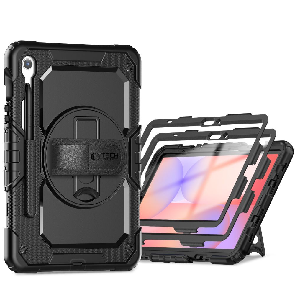 Hoes voor Samsung Galaxy Tab S10 Lite / Tab S10 FE / Tab S9 FE / Tab S9, Tech-Protect, Solid360, Zwart