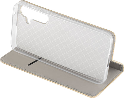 Hoes voor Samsung Galaxy A16 5G A166 / A16 4G A165, OEM, Slimme Magneet, Goudkleurig