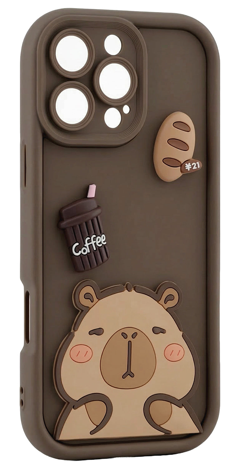 Hoes voor Samsung Galaxy S25 Ultra S938, OEM, Ultra Trendy 3D Capybara, Bruin