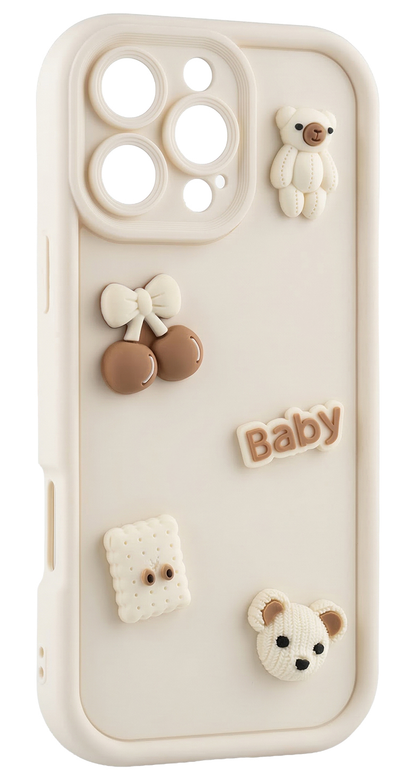 Hoesje voor Samsung Galaxy S26 Ultra S948, OEM, Ultra Trendy 3D Bear, Beige