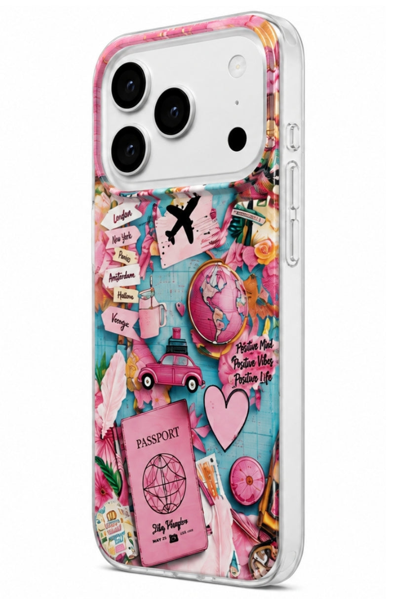 Hoes voor Samsung Galaxy A07 5G A076 / A07 4G A075, Perfect Case, Dreamora Pink Flight, Multicolor